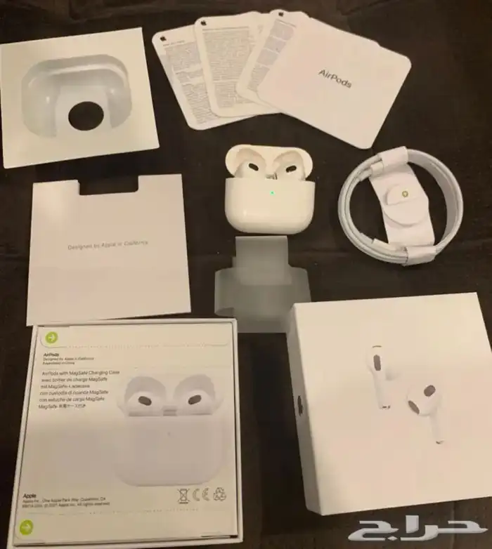 ايربودز الجيل 3 بدون ربل سريال فعال ب 170 شامل التوصيل 6