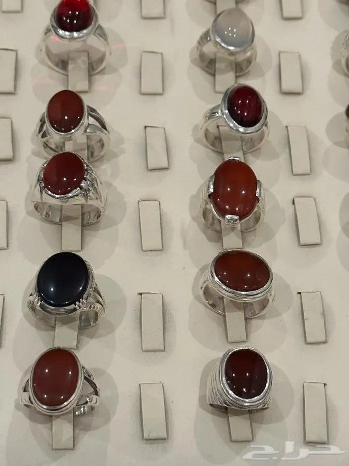 خواتم عقيق يمني فضة عيار 999 1