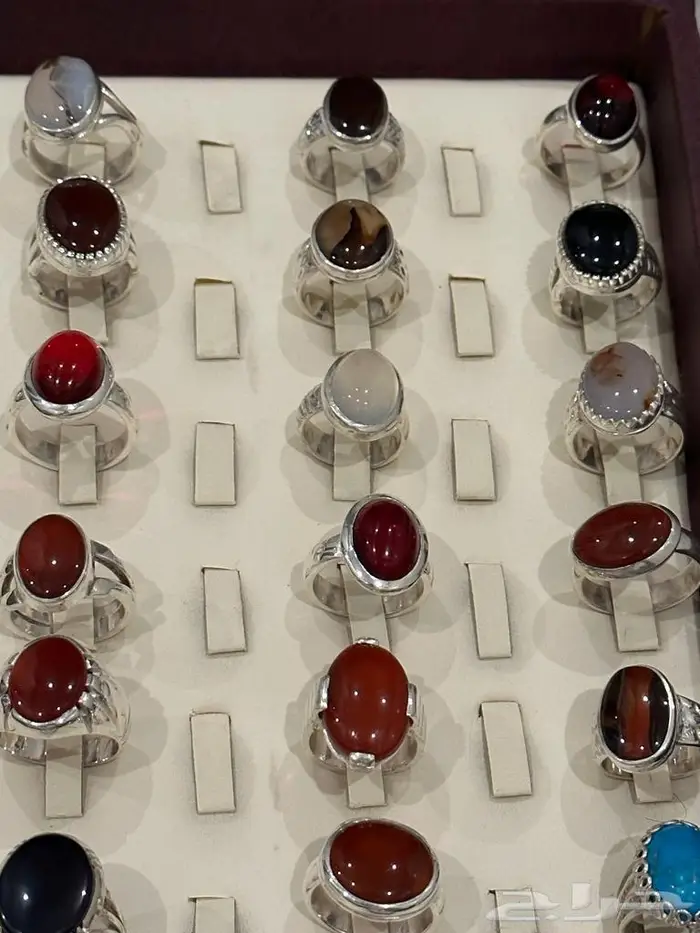 خواتم عقيق يمني فضة عيار 999 2