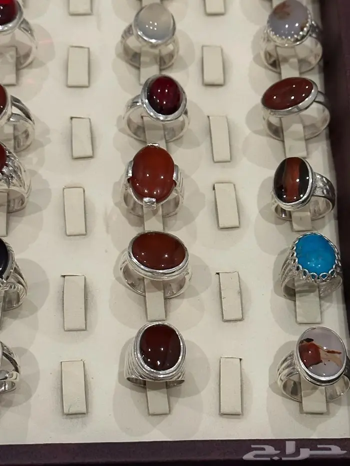 خواتم عقيق يمني فضة عيار 999 3