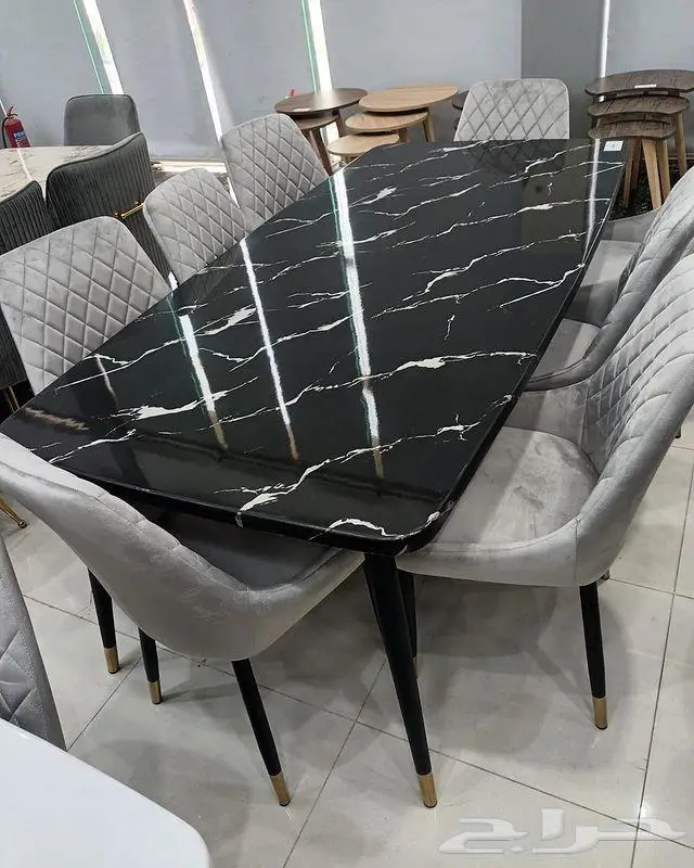 طاولات طعام رخام وستيل جديدة 11