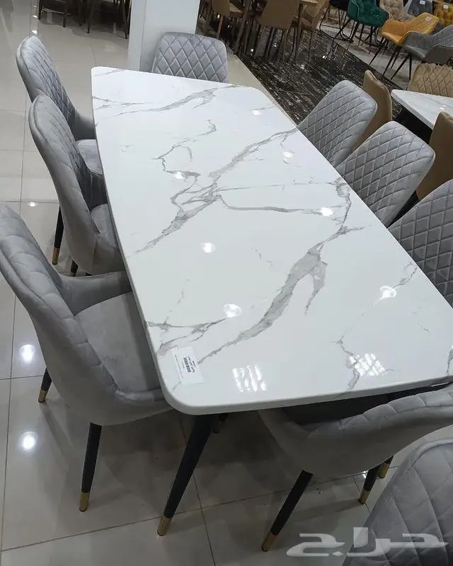 طاولات طعام رخام وستيل جديدة 12
