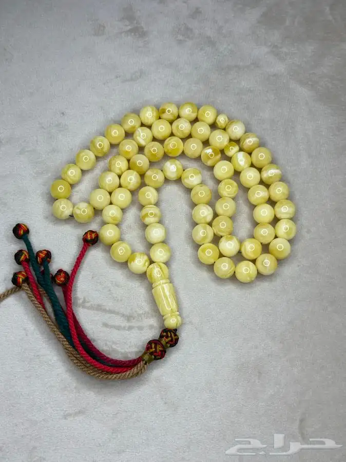 مسباح سبحة كهرمان طبيعي 62 غرام سوبر 6