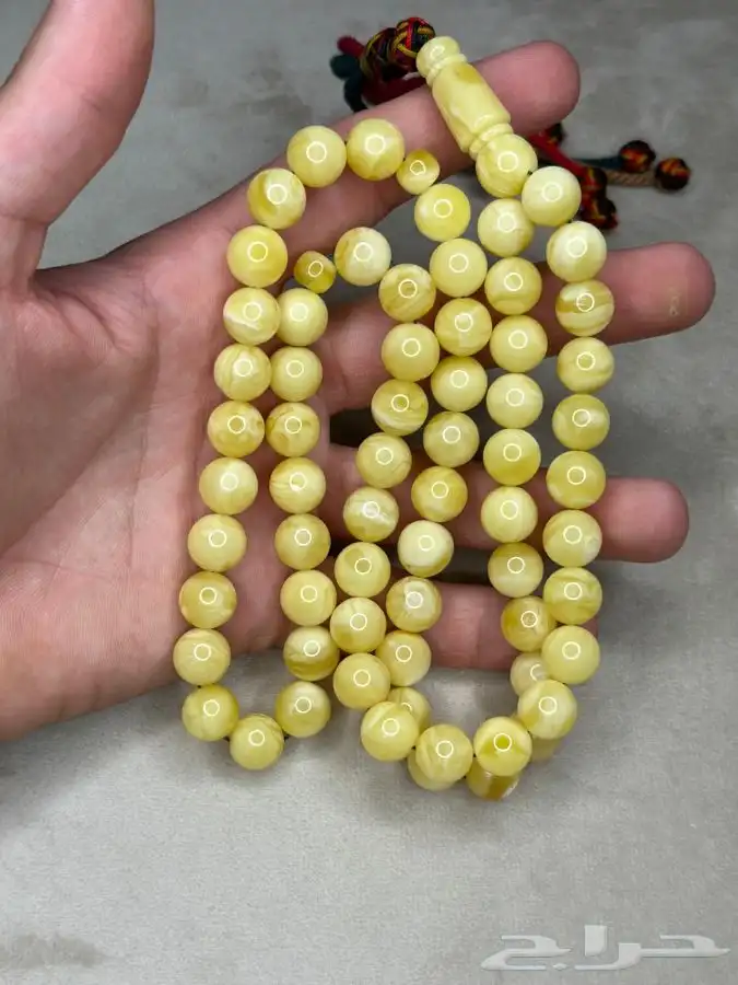 مسباح سبحة كهرمان طبيعي 62 غرام سوبر 1