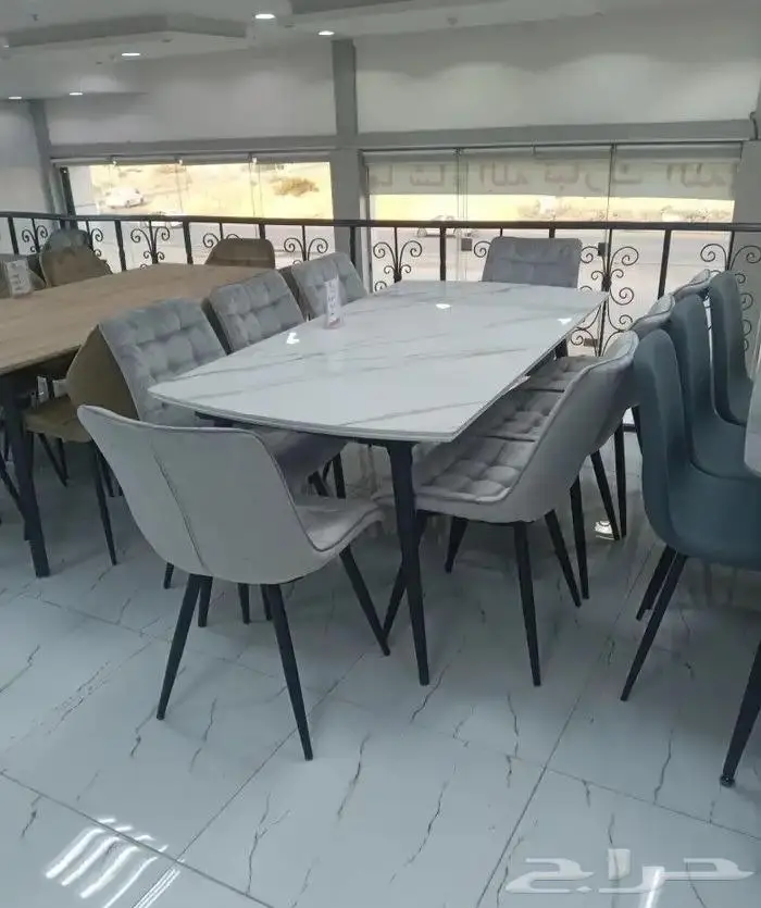 طاولات طعام رخام وستيل جديدة 20