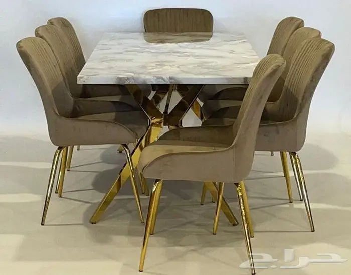 طاولات طعام رخام وستيل جديدة 30