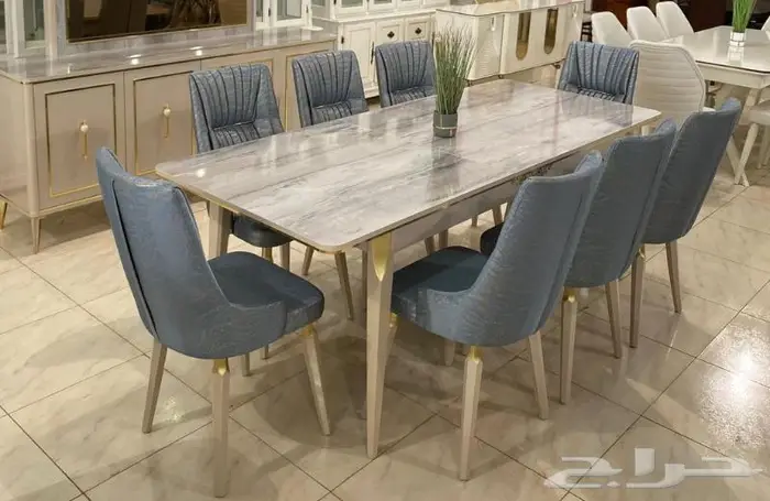 طاولات طعام رخام وستيل جديدة 28