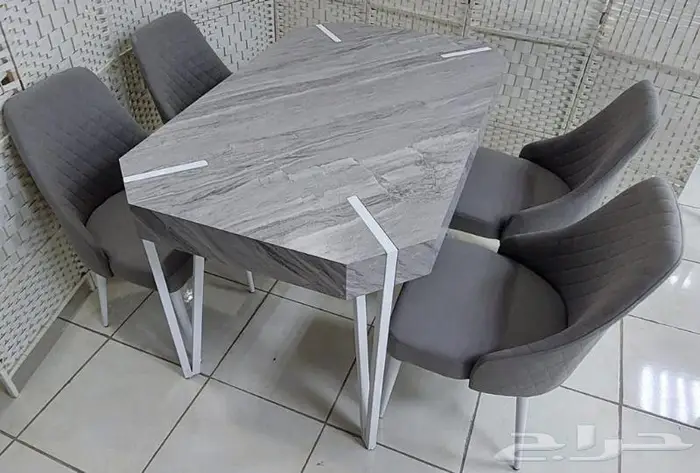 طاولات طعام رخام وستيل جديدة 14