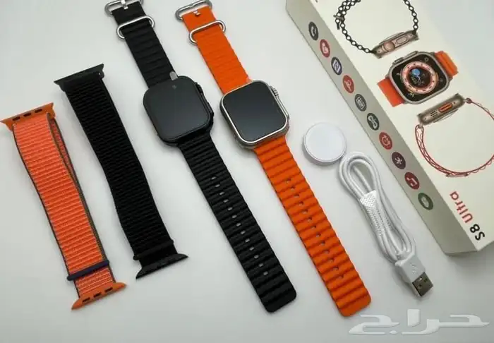 ساعه الترا الاصدار الاخير شبيه ابل مع 2 سير اضافى ب 180شامل 2