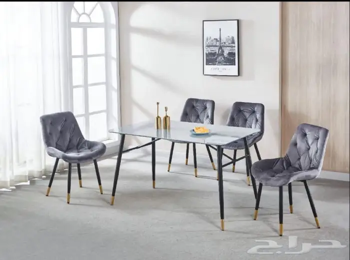 طاولات طعام رخام وستيل جديدة 23