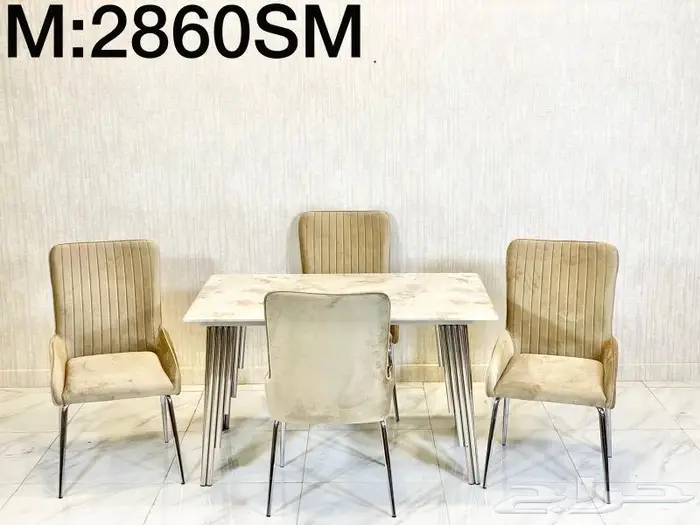 طاولات طعام رخام وستيل جديدة 21