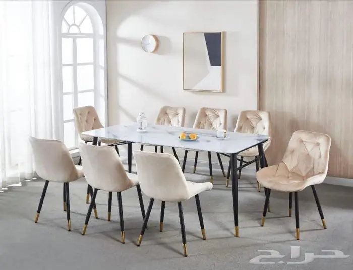 طاولات طعام رخام وستيل جديدة 26