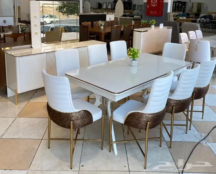 طاولات طعام رخام وستيل جديدة 27