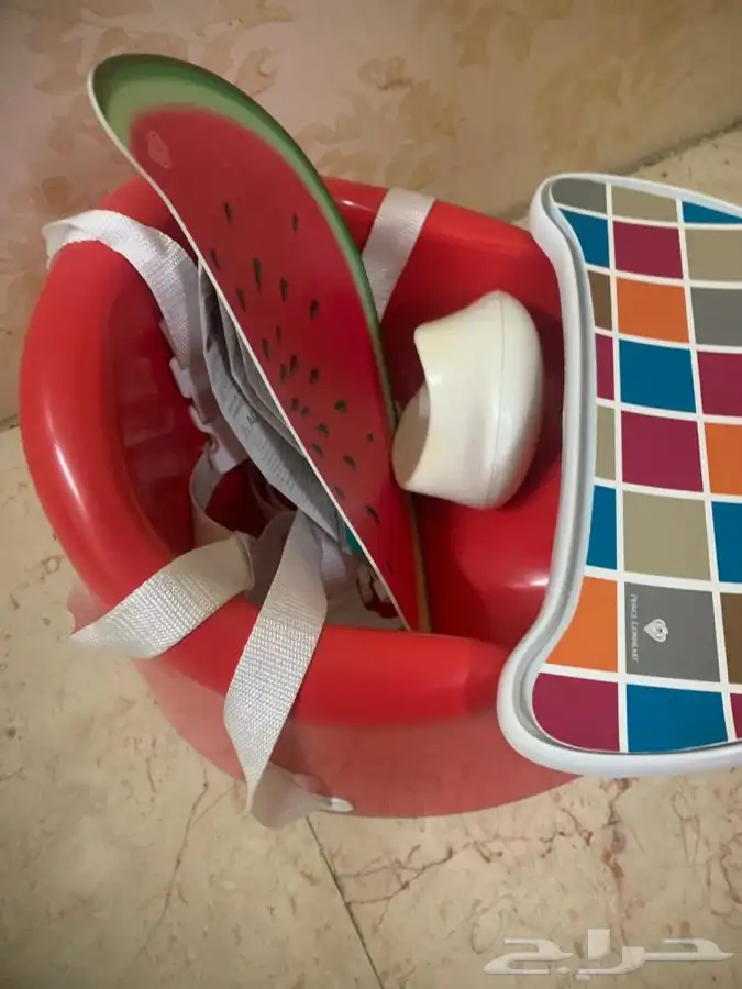 كرسي تعلم الجلوس وكرسي طعام شبه جديد 7