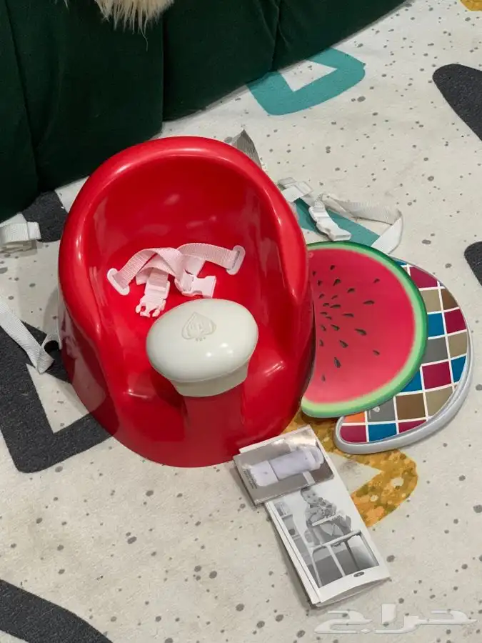 كرسي تعلم الجلوس وكرسي طعام شبه جديد 0
