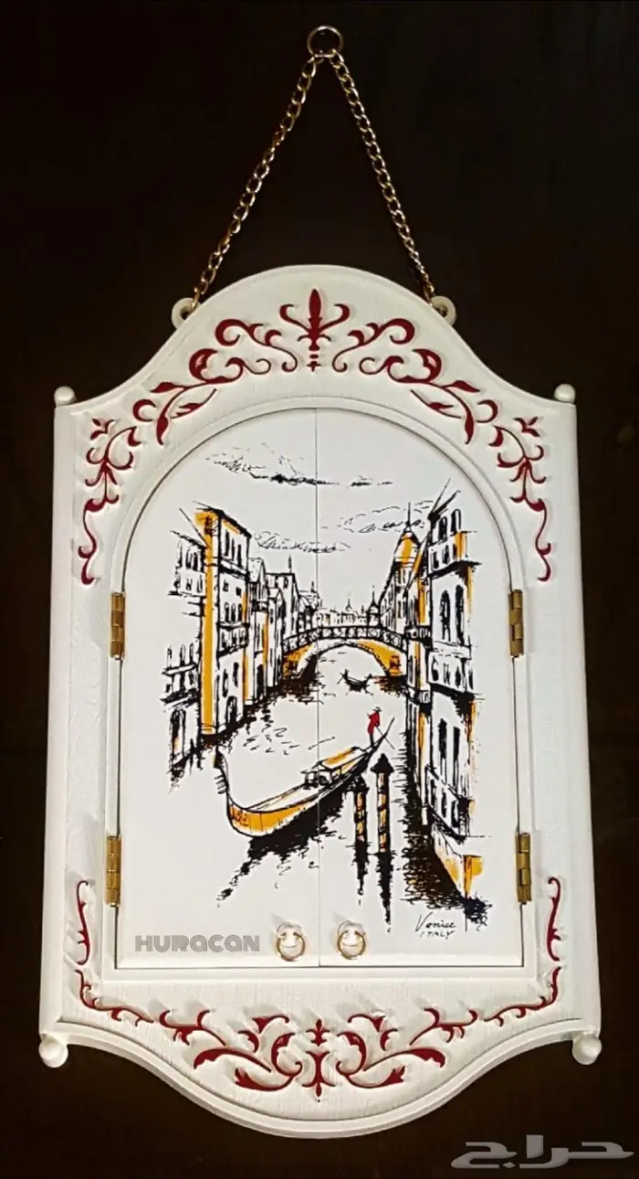 من النوادر اليابانية مراية مزخرفة مع منظر لمدينة البندقية 0