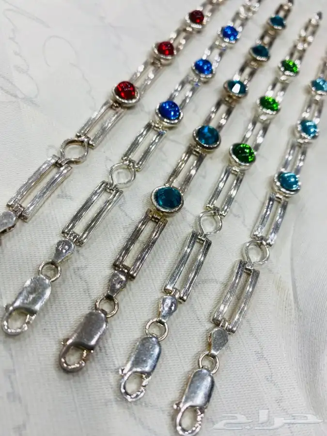 اساور فضه عيار 925 ايطالي بعدة الوان 0