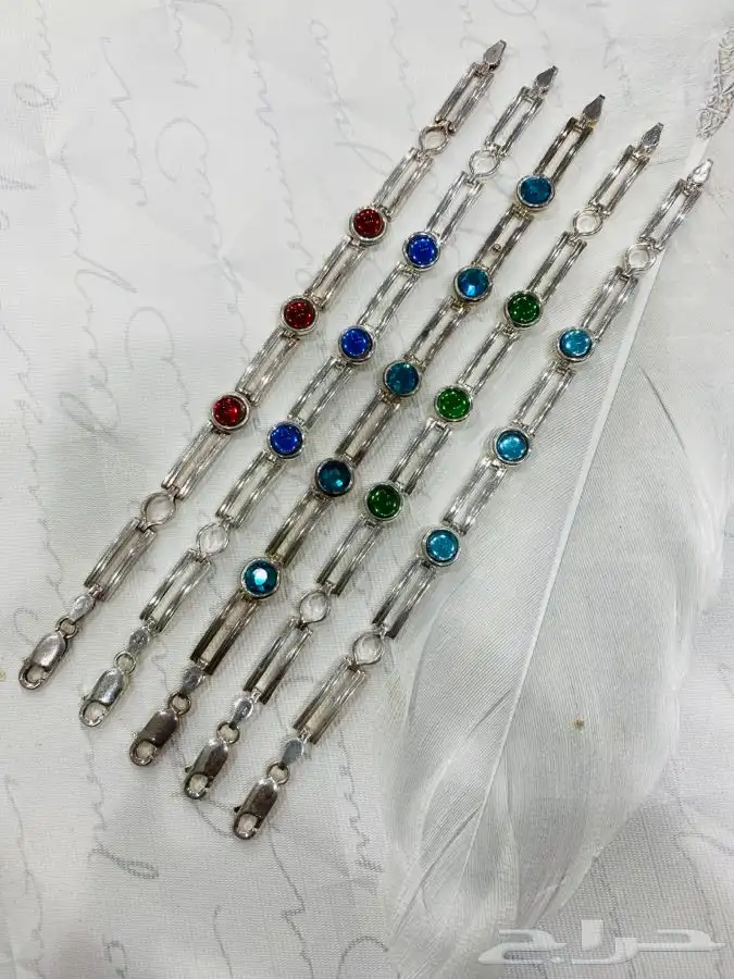 اساور فضه عيار 925 ايطالي بعدة الوان 1