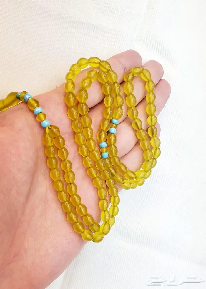 سبحة حجر الباي زهر الطبيعية الاصلية يدوية 3