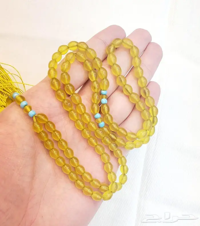 سبحة حجر الباي زهر الطبيعية الاصلية يدوية 2