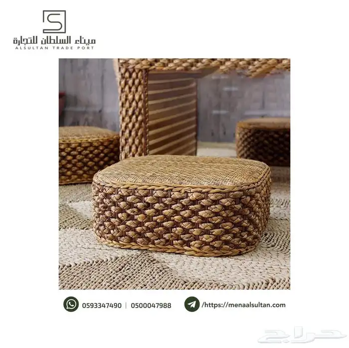 طقم جلوس ارضي خشب وحبال 1