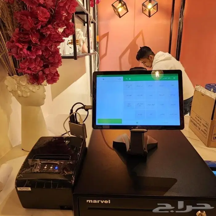 كاشير تابلت مع طابعة ودرج وبرنامج 0