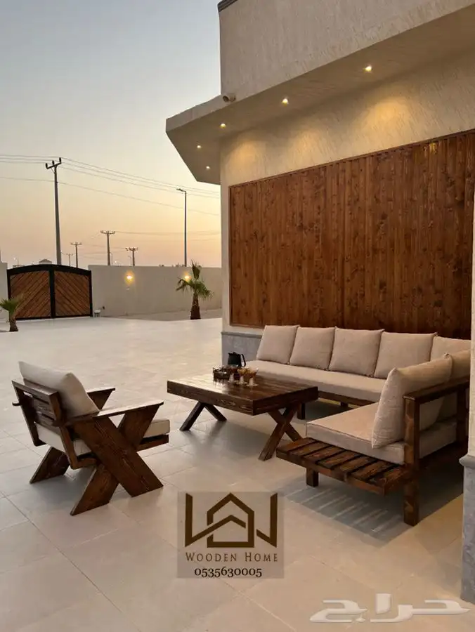كراسي خشب   جلسات خارجيه   طاولات   تصميم ديكور وحديقة 12
