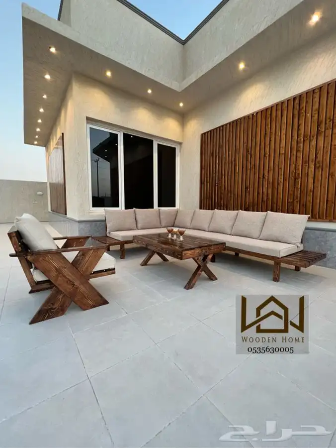 كراسي خشب   جلسات خارجيه   طاولات   تصميم ديكور وحديقة 16