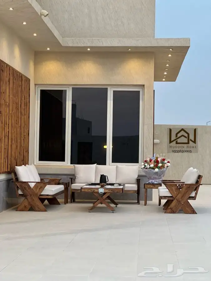 كراسي خشب   جلسات خارجيه   طاولات   تصميم ديكور وحديقة 5