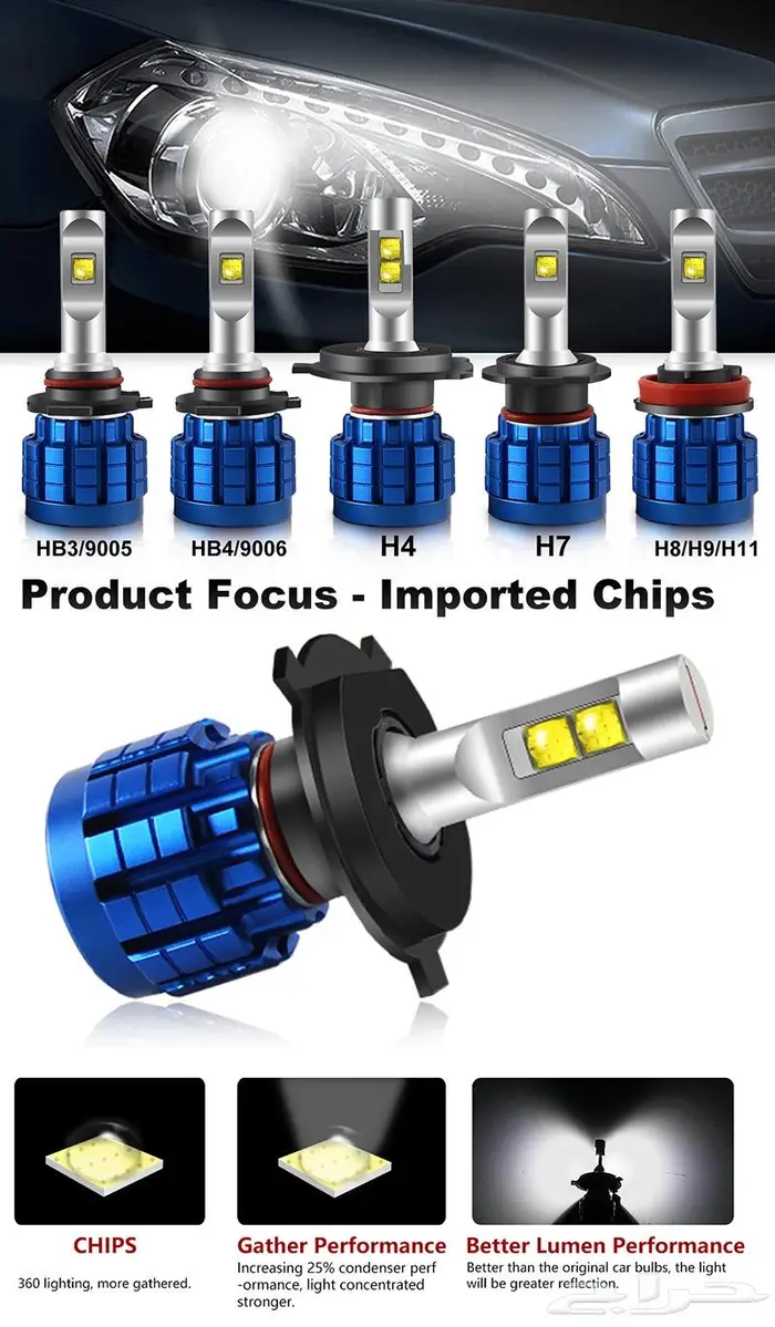 LED سيارات ليد يديل الزنون 2025 أنوار ليد قوية خصم كبير 13