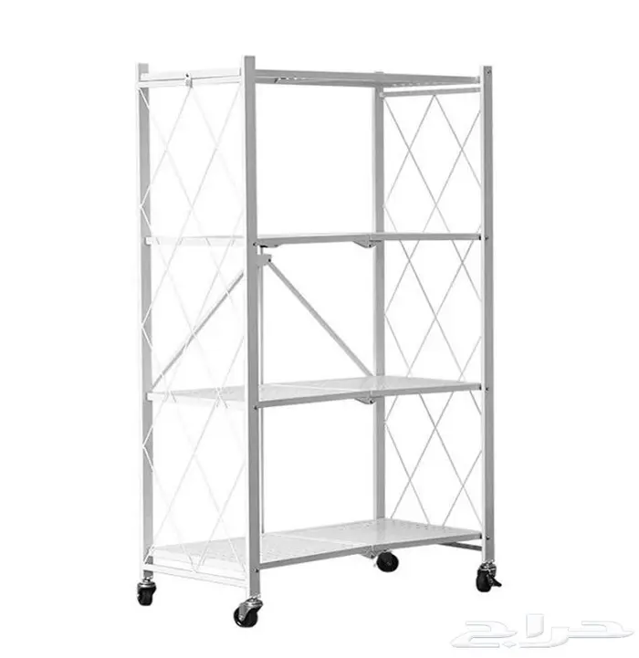 رف تخزين 4 طوابق قابل للطي متعدد ابيض واسود 260 ر.س 3