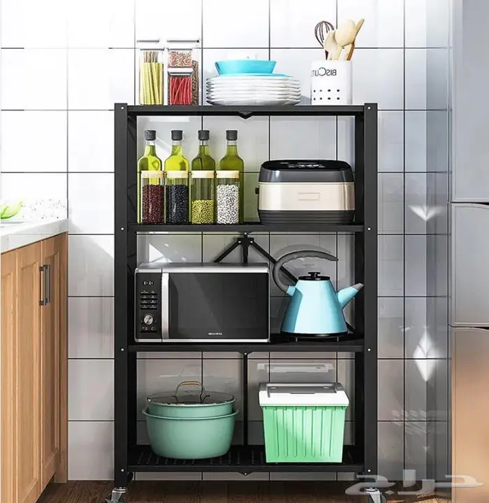 رف تخزين 4 طوابق قابل للطي متعدد ابيض واسود 260 ر.س 4