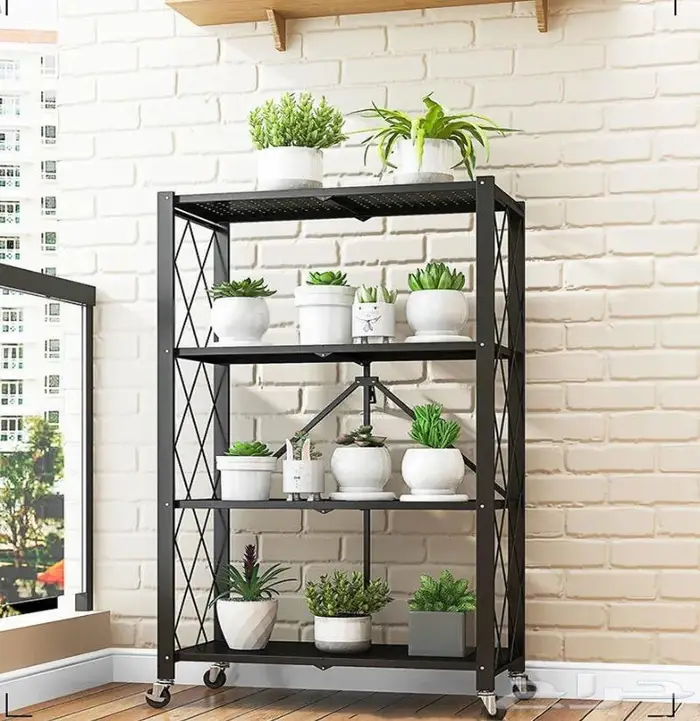 رف تخزين 4 طوابق قابل للطي متعدد ابيض واسود 260 ر.س 5