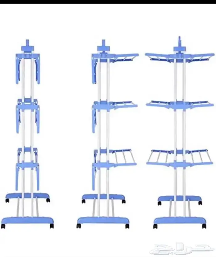منشر غسيل متحرك قابل للطي ثلاث ادوار 1