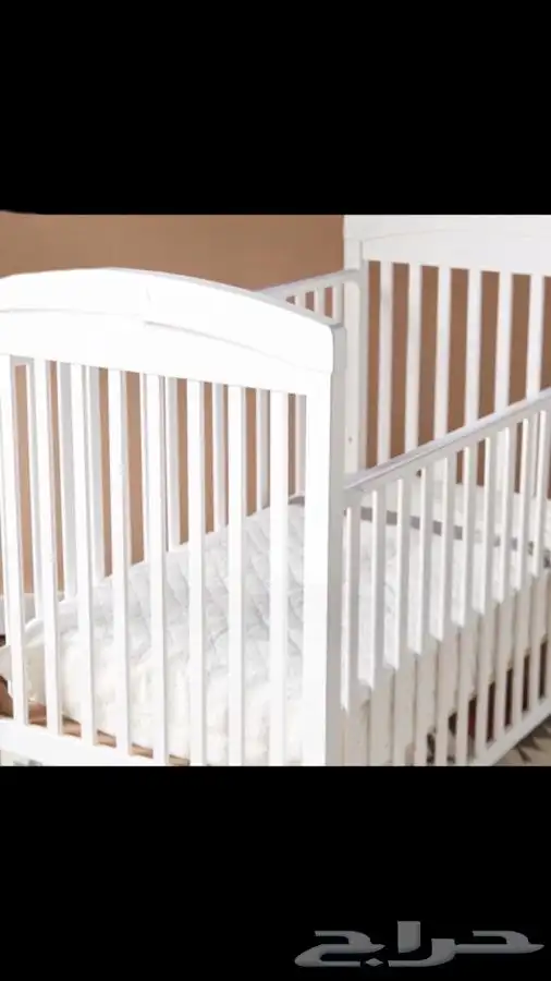 سرير اطفال خشب (ابيض) 2