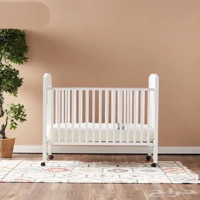 سرير اطفال خشب (ابيض) 1