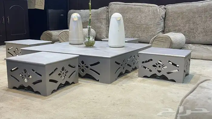 طاولة ارضية قهوة او مجلس خشبي خماسي 15