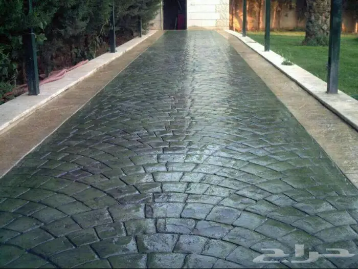 اسفلت خرسانة مطبوعة بردورة انتر لوك 9