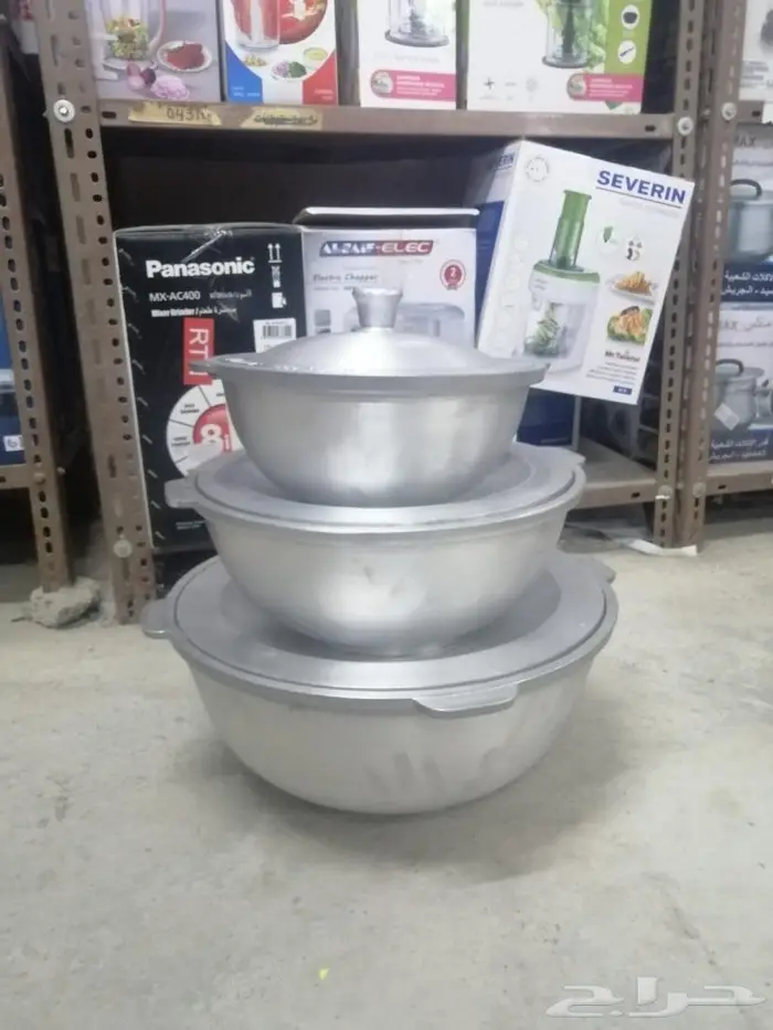 طقم قدور الرز البخاري الاصلي 3 احجام 4