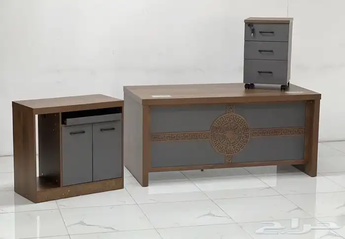 مكاتب إدارية خشب جديد بالكرتون طقم وبالحبة 9