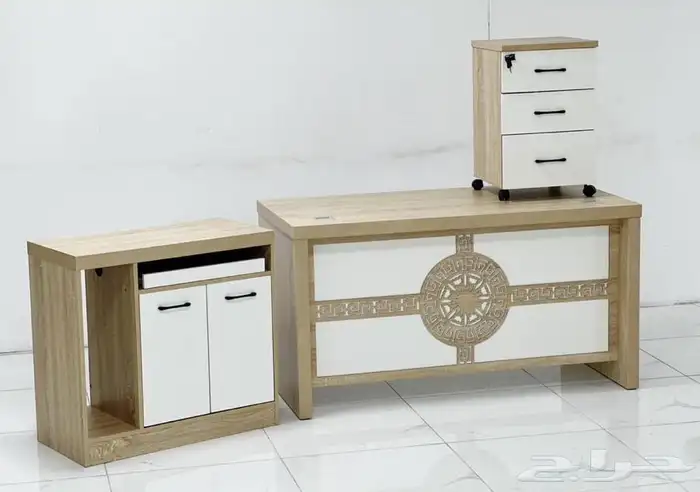 مكاتب إدارية خشب جديد بالكرتون طقم وبالحبة 10