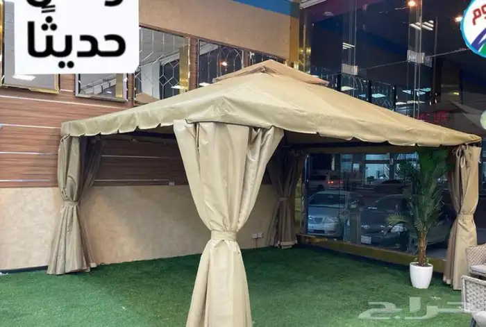 جلسات خارجية حديد مع خشب بويه فرم حراري اطقم ومفردجمله وقطاع 29