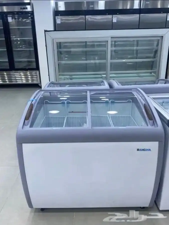 فريزرات (BANCOOL) مقوس سحاب أفقي زجاج أحجام مختلفة 2