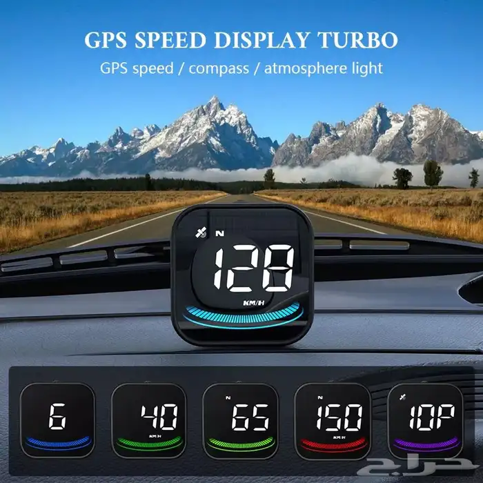 قيج عداد سرعة صغير رقمي للسيارات GPS 6