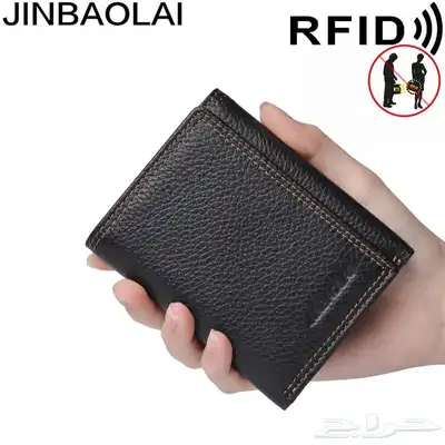 محفظة رجالية جلد طبيعي أصلي 4