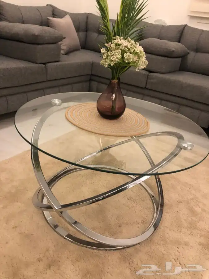 طاولة قزاز بقاعده استيل هوم بوكس 2