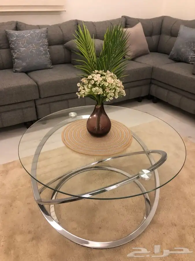 طاولة قزاز بقاعده استيل هوم بوكس 1