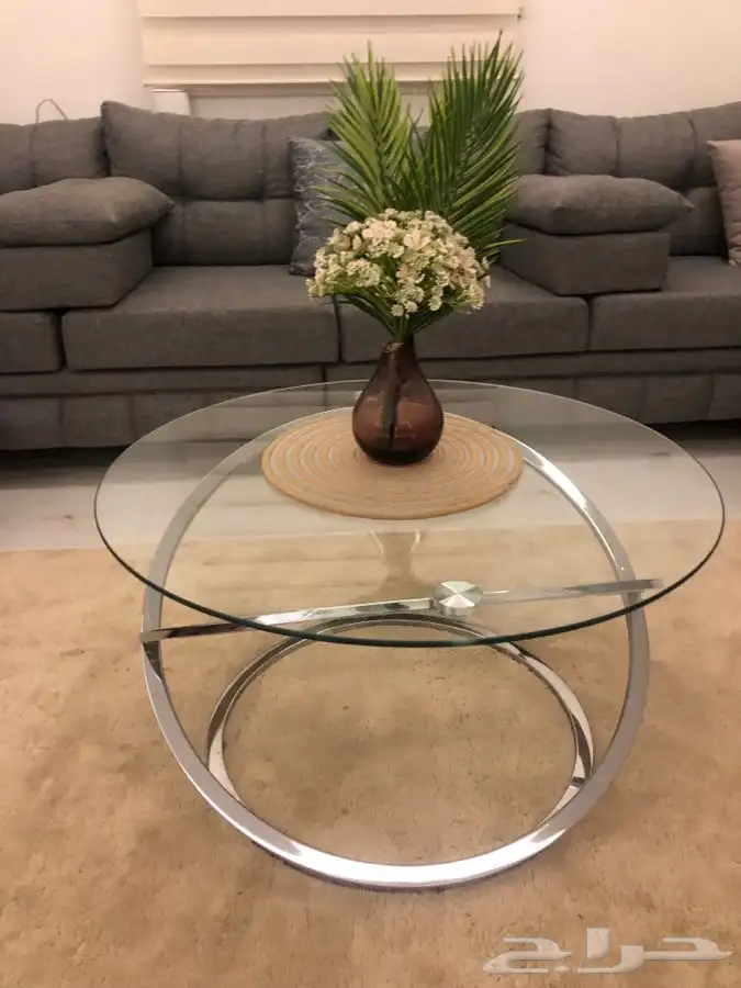 طاولة قزاز بقاعده استيل هوم بوكس 0