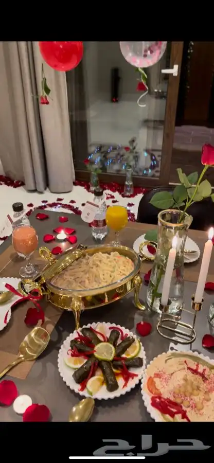 عشاء رومانسي لشخصين (عرسان -ذكرى زواج ) 1