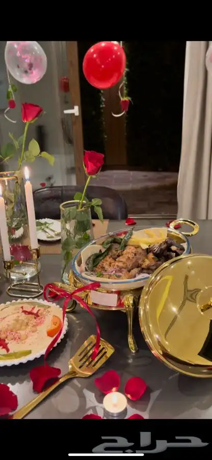 عشاء رومانسي لشخصين (عرسان -ذكرى زواج ) 4